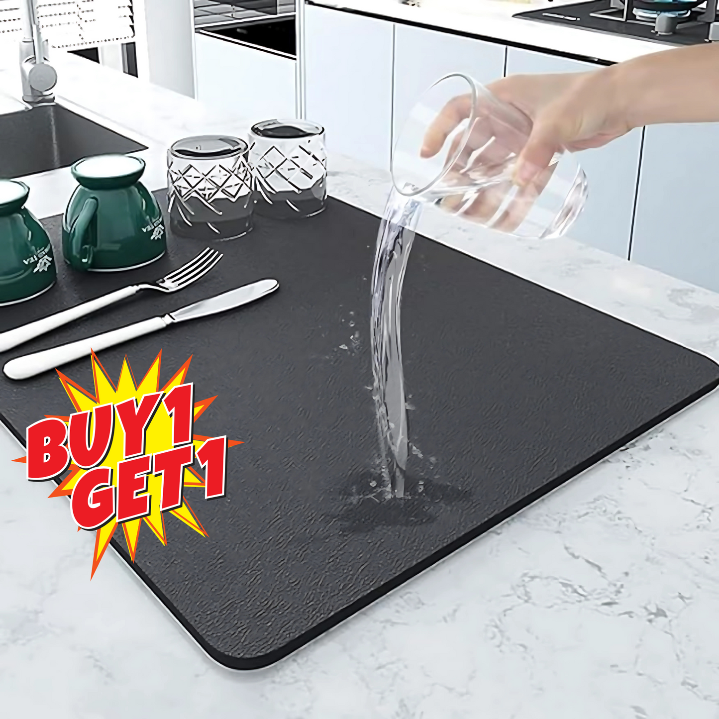 Quick-Drying Kitchen Mat – Absorbent, Durable & Easy to Clean | ( Buy 1 Get 1 FREE! )